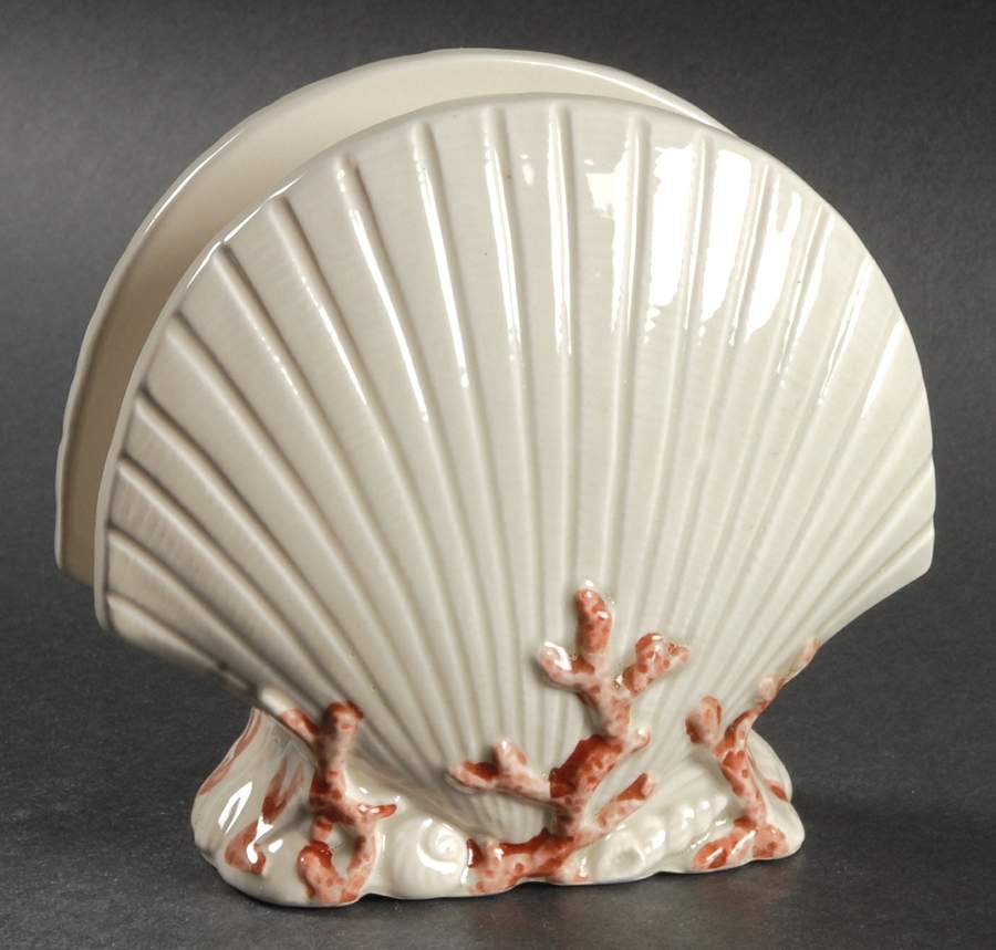 Oceana (Pink Coral Edge) Napkin Holder by Fitz & Floyd-1