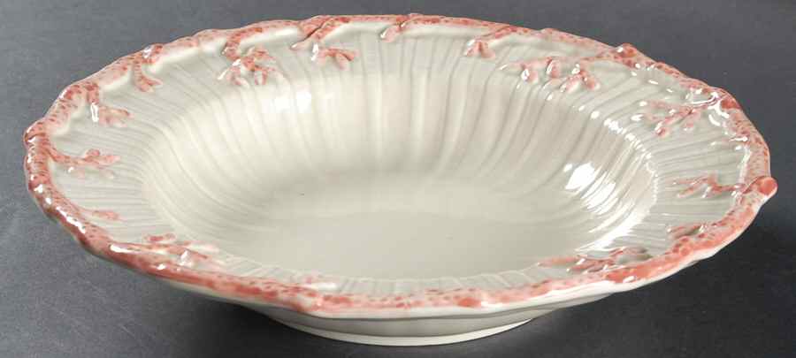 Oceana (Pink Coral Edge) Large Rim Soup Bowl by Fitz & Floyd-1