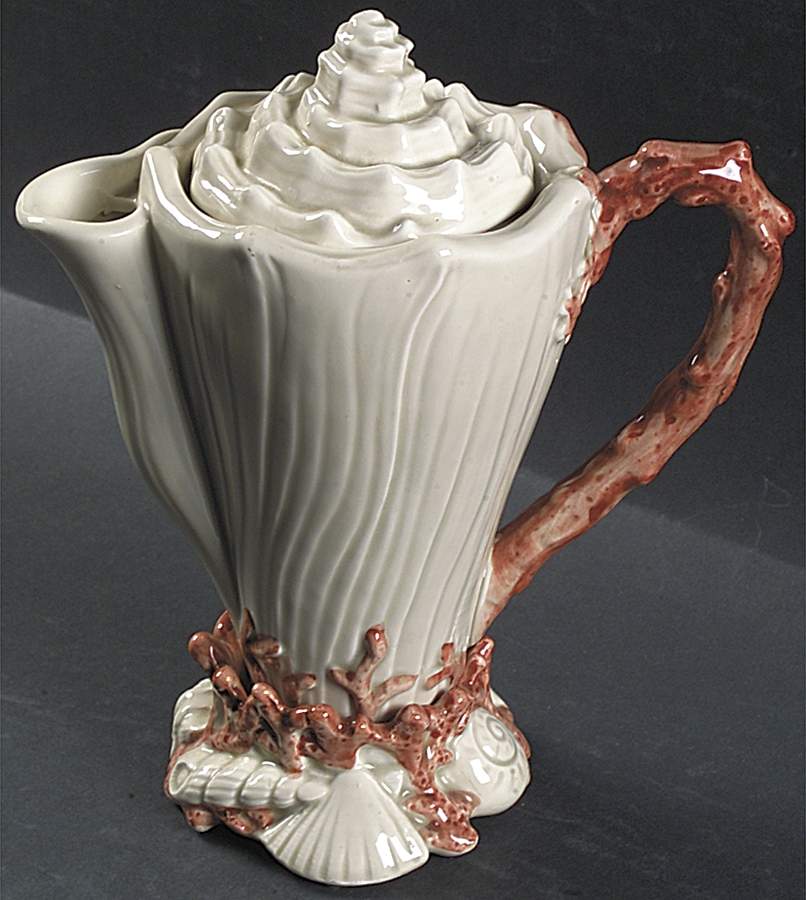 Oceana (Pink Coral Edge) Coffee Pot & Lid by Fitz & Floyd-1