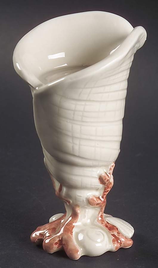 Oceana (Pink Coral Edge) Small Candlestick by Fitz & Floyd-1