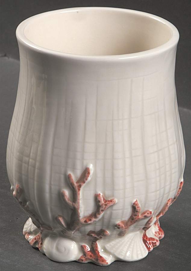Oceana (Pink Coral Edge) China Bathroom Tumbler by Fitz & Floyd-1