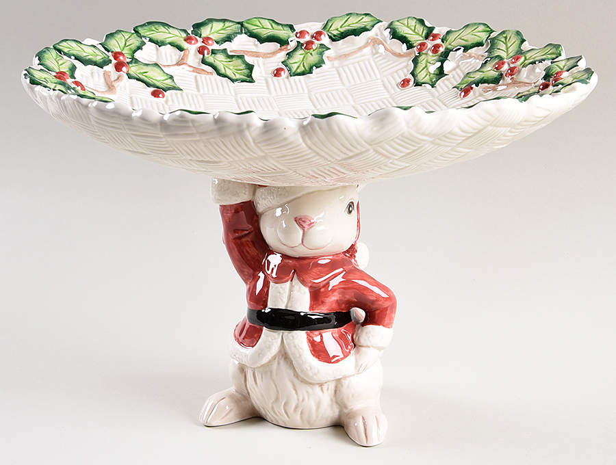 Old World Christmas Holly Compote by Fitz & Floyd-1