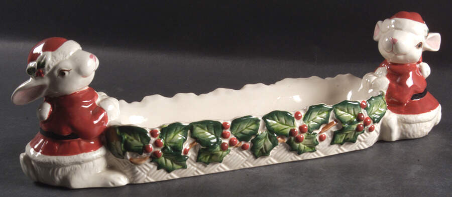Old World Christmas Holly Tidbit by Fitz & Floyd-1