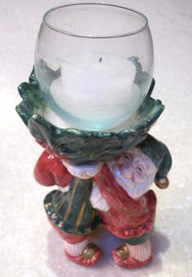 Old World Elf Votive Candleholder with Glass Globe by Fitz & Floyd-1