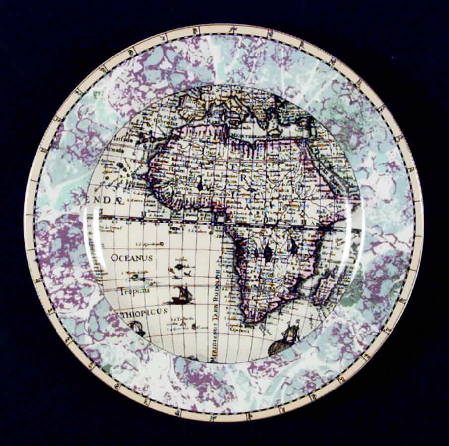 Old World Maps Salad Plate by Fitz & Floyd-1