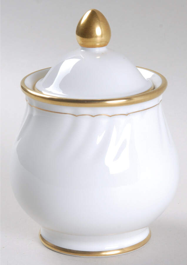 Orleans Blanc Sugar Bowl & Lid by Fitz & Floyd-1