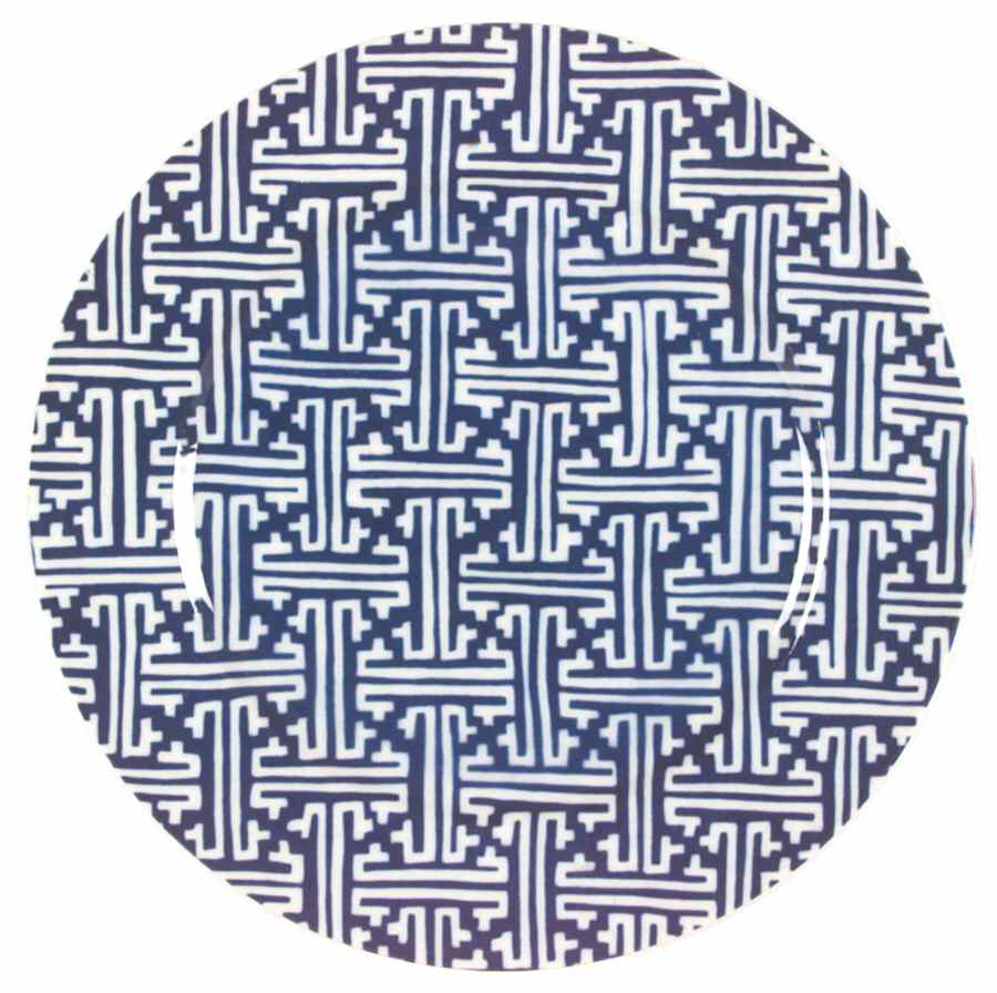 Oriental Geometric Blue Dinner Plate by Fitz & Floyd-1