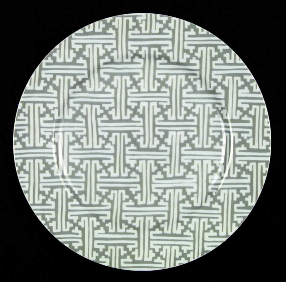 Oriental Geometric Gray Dinner Plate by Fitz & Floyd-1