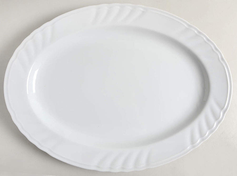 Orleans White 16" Oval Serving Platter by Fitz & Floyd-1
