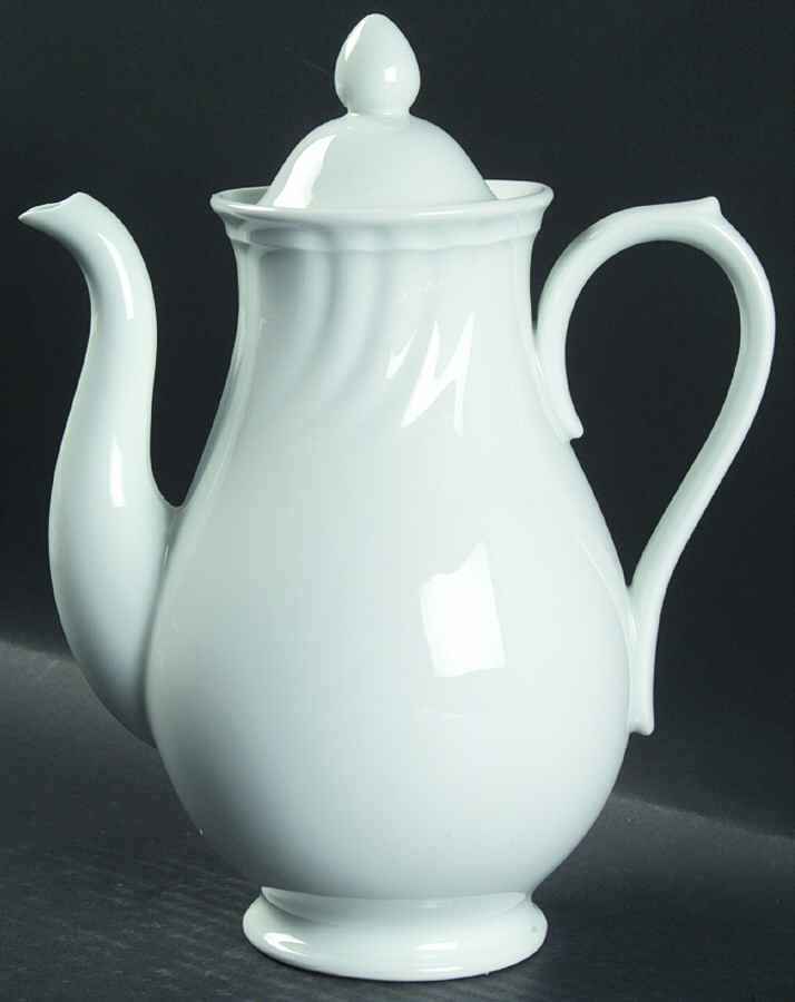 Orleans White Coffee Pot & Lid by Fitz & Floyd-1
