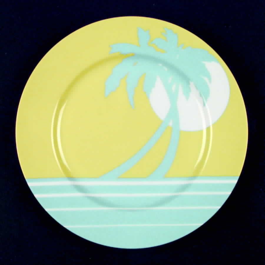 Palm Beach (Yellow, Turqoise) Salad Plate by Fitz & Floyd-1