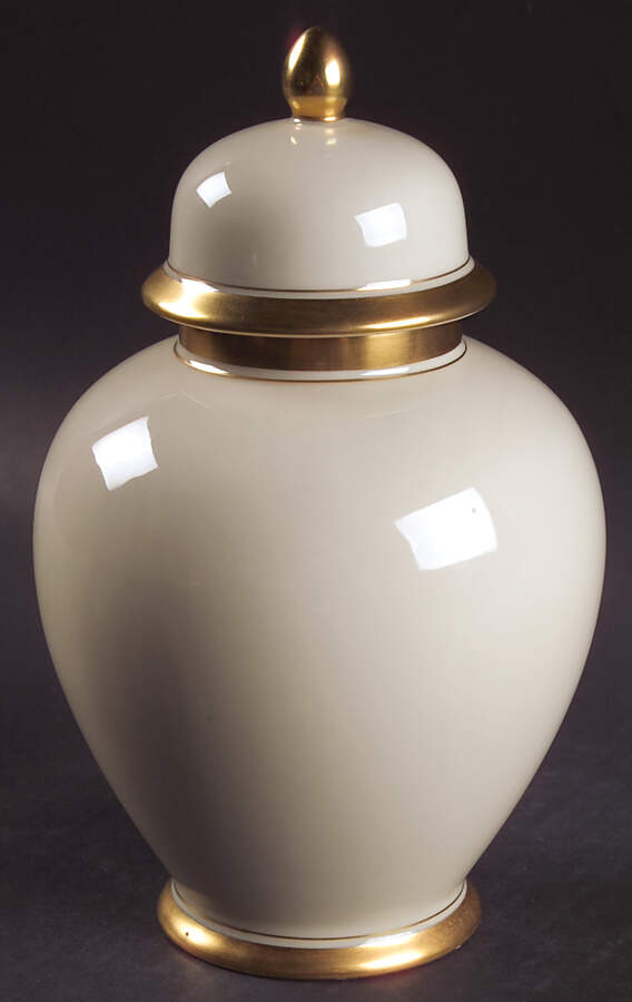 Palais Buff Medium Ginger Jar & Lid by Fitz & Floyd-1