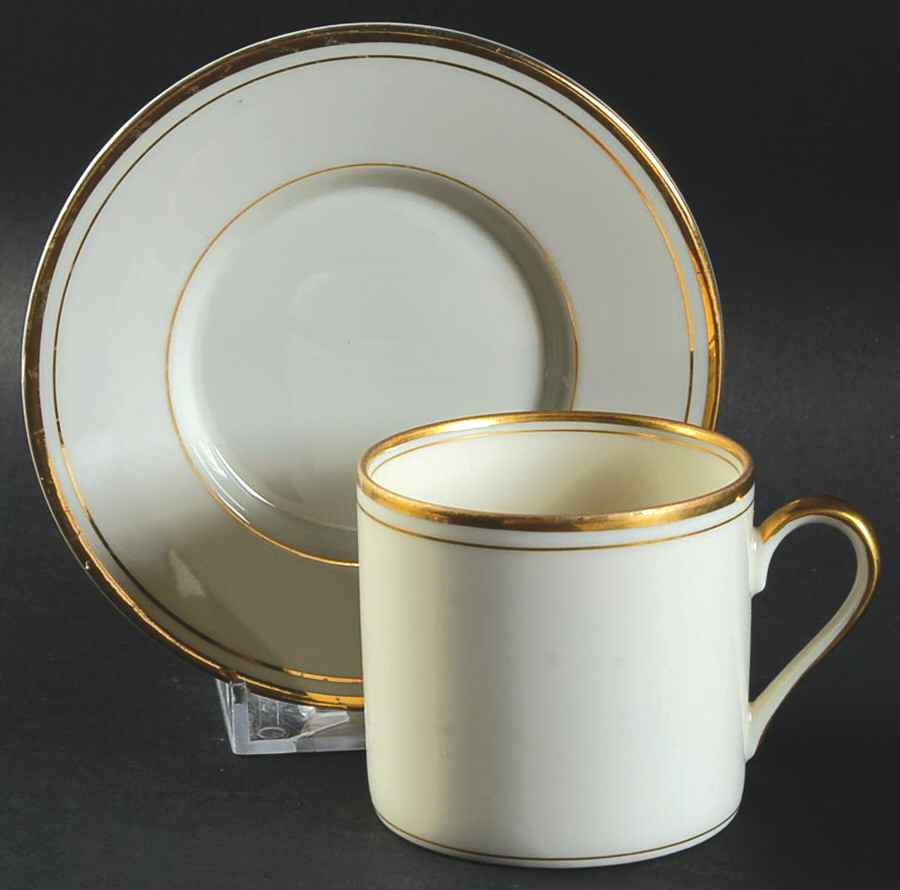 Palais Buff Flat Demitasse Cup & Saucer Set by Fitz & Floyd-1
