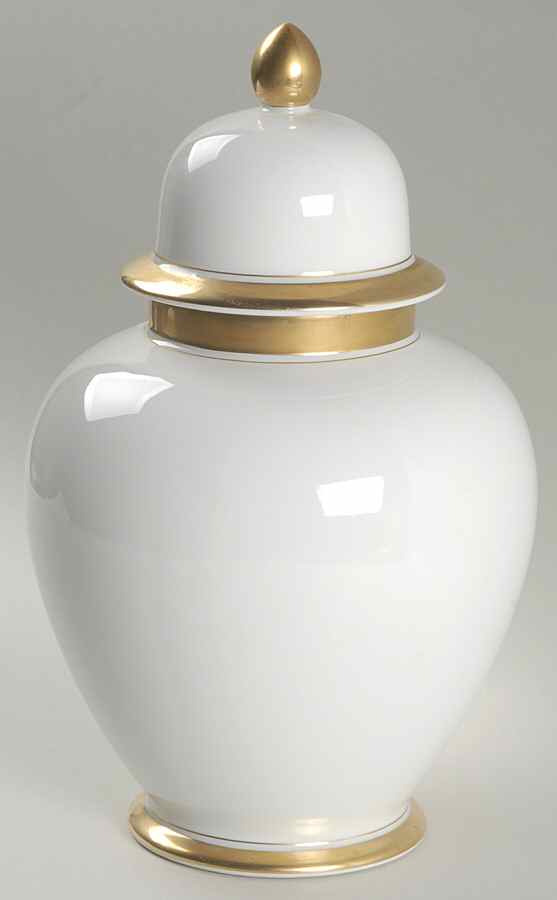 Palais White (Japan) Large Ginger Jar & Lid by Fitz & Floyd-1