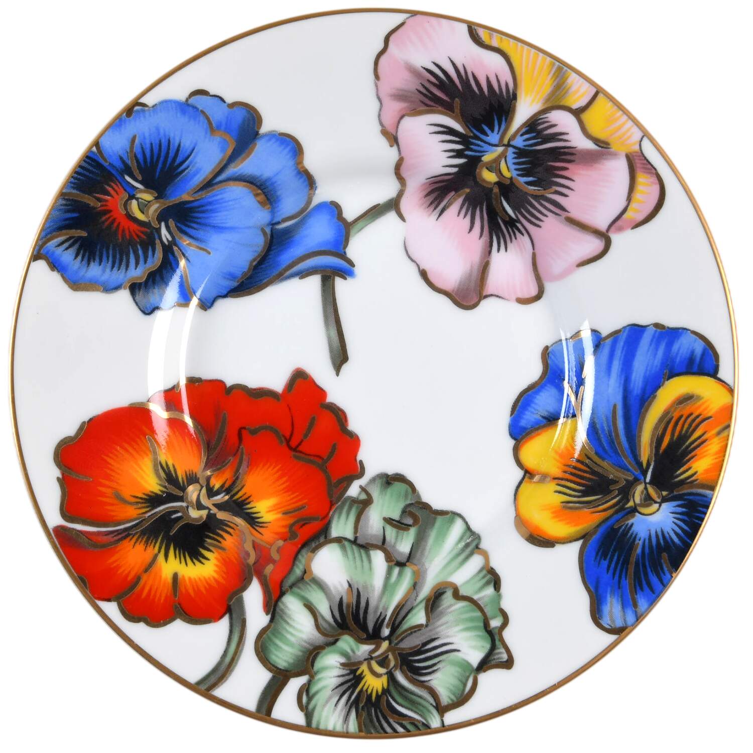 Pansies (White Body) Saucer by Fitz & Floyd-1