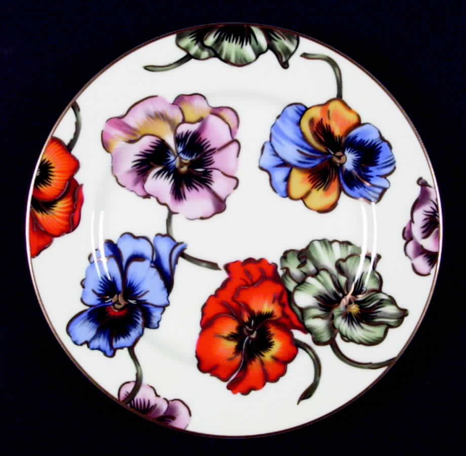 Pansies (White Body) Salad Plate by Fitz & Floyd-1