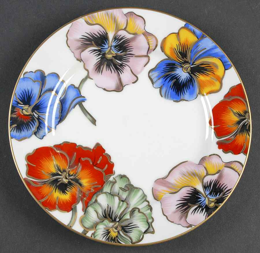 Pansies (White Body) Bread & Butter Plate by Fitz & Floyd-1
