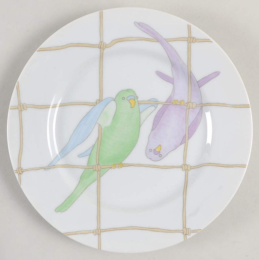 Pastel Parakeets Salad Plate by Fitz & Floyd-1
