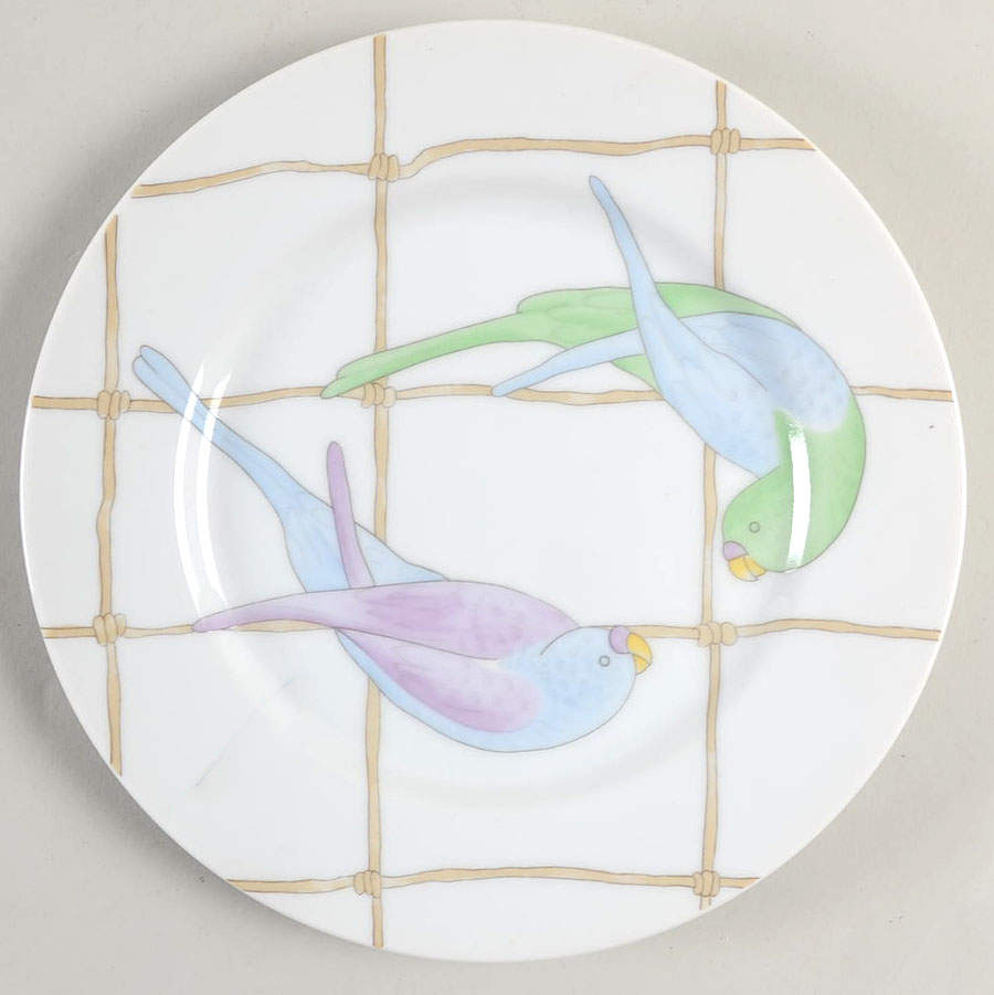 Pastel Parakeets Salad Plate by Fitz & Floyd-1