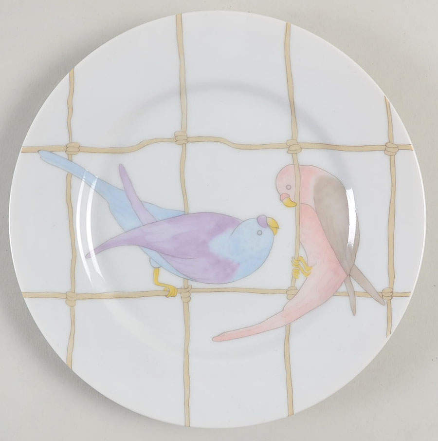 Pastel Parakeets Salad Plate by Fitz & Floyd-1