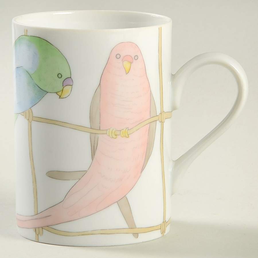 Pastel Parakeets Mug by Fitz & Floyd-1