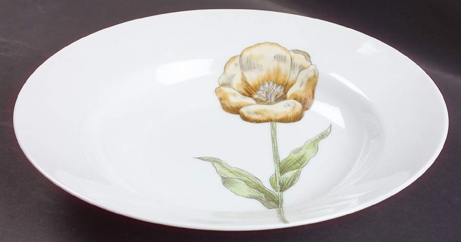 Pastel Poppy (White Background) Large Rim Soup Bowl by Fitz and Floyd-1