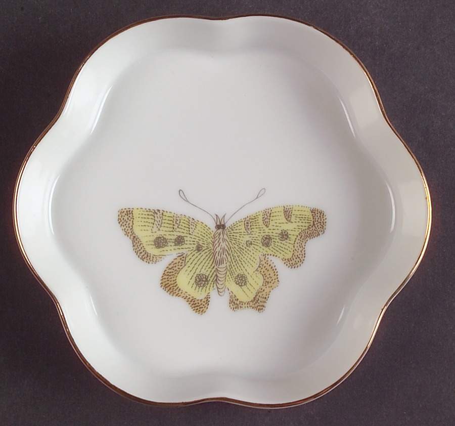 Pastel Poppy (White Background) 4" Ashtray by Fitz & Floyd-1