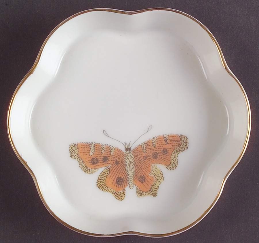 Pastel Poppy (White Background) 4" Ashtray by Fitz & Floyd-1