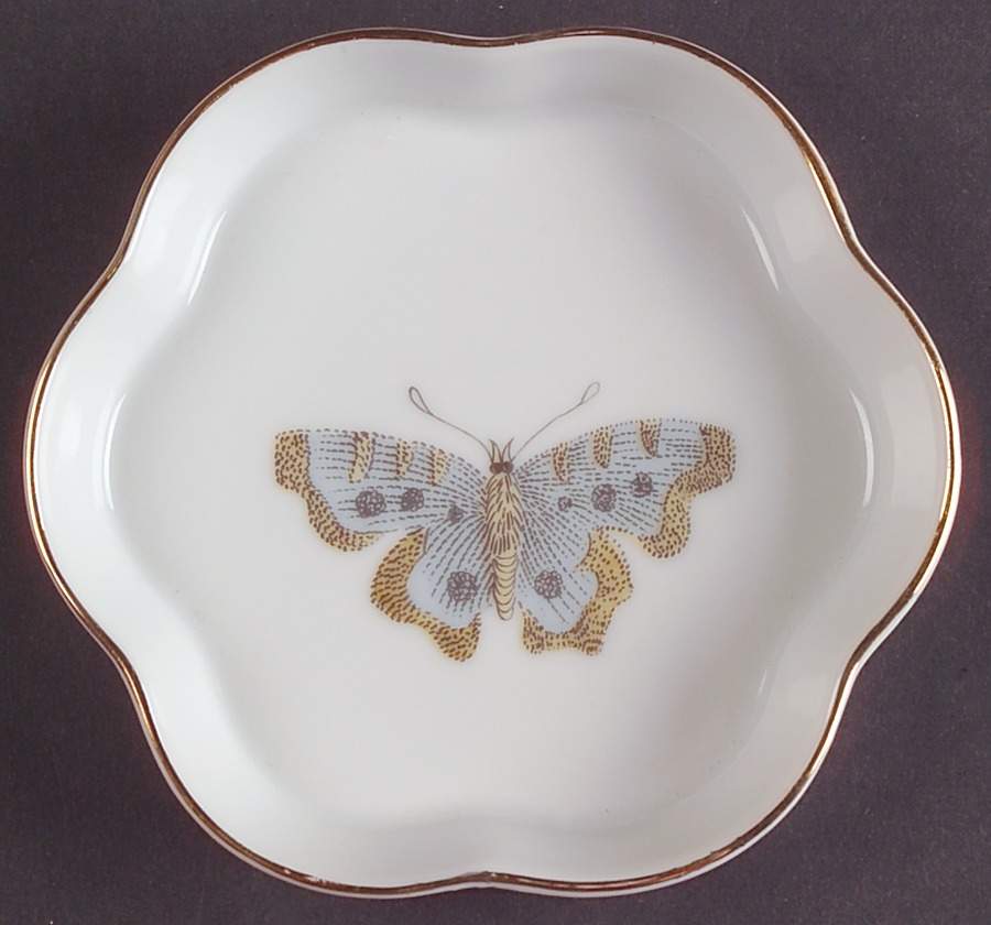 Pastel Poppy (White Background) 4" Ashtray by Fitz & Floyd-1