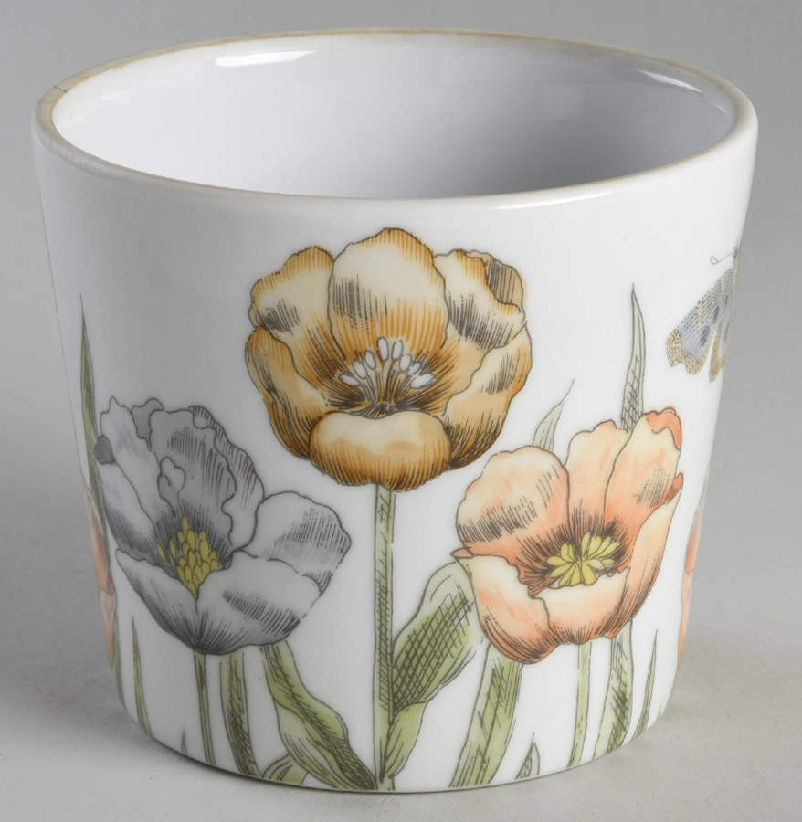 Pastel Poppy (White Background) 4" Flower Pot No Underplate by Fitz & Floyd-1