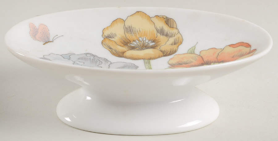 Pastel Poppy (White Background) Soap Dish by Fitz & Floyd-1