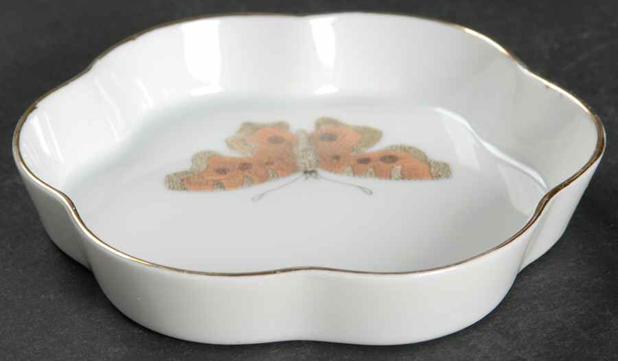 Pastel Poppy (White Background) 4" Ashtray by Fitz & Floyd-1