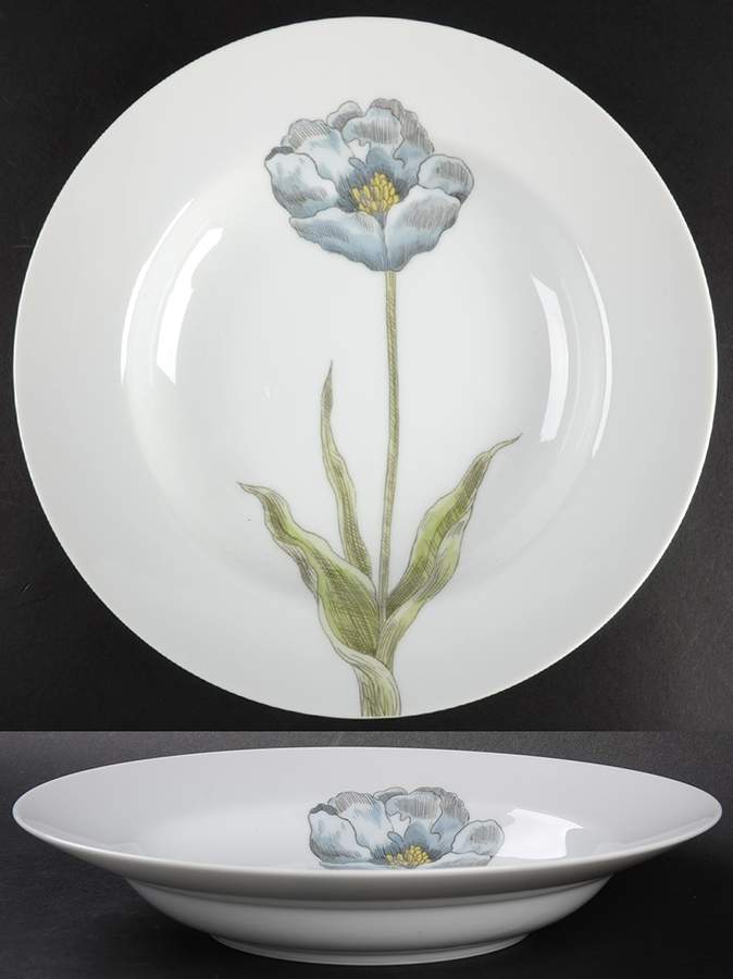 Pastel Poppy (White Background) Large Rim Soup Bowl by Fitz & Floyd-1