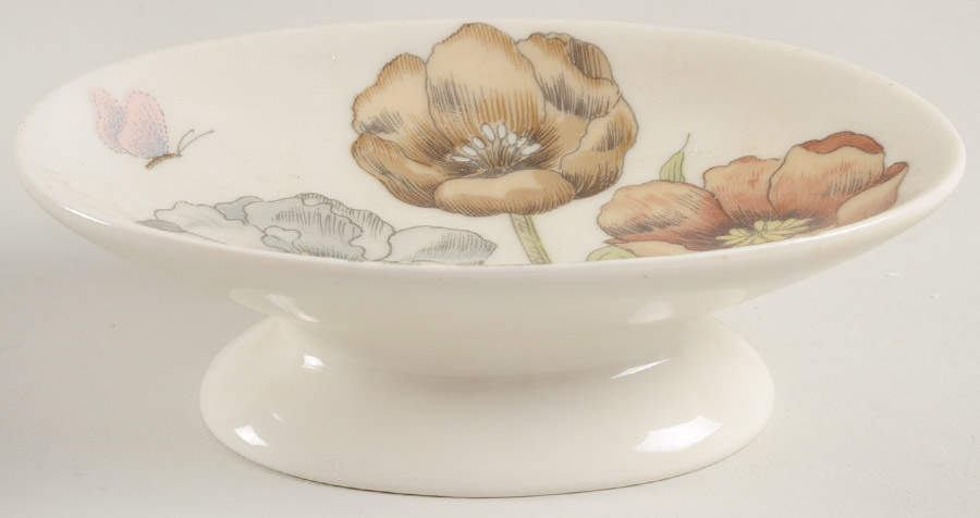 Pastel Poppy (Cream Background) Soap Dish by Fitz & Floyd-1