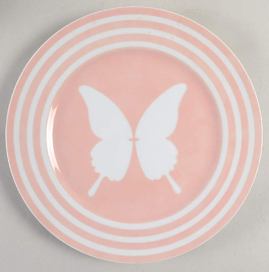 Papillon (White Butterfly on Peach) Dinner Plate by Fitz & Floyd-1
