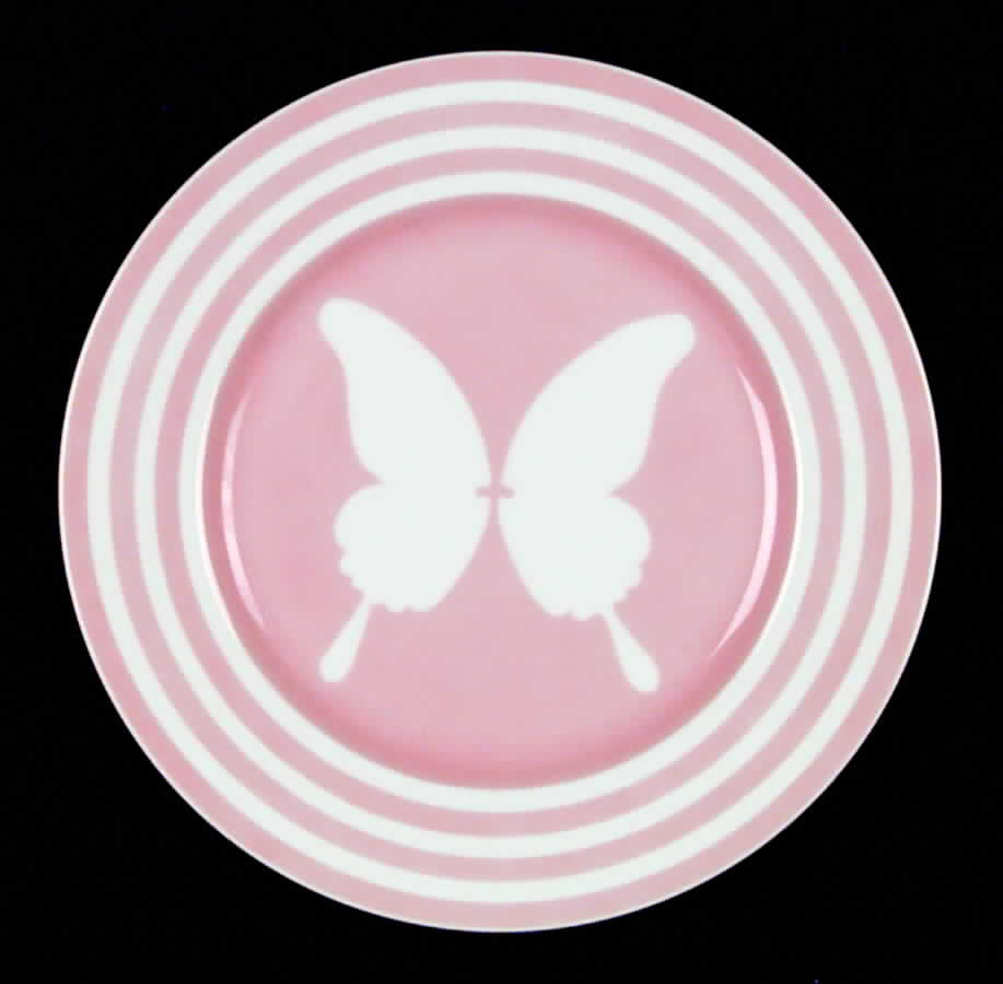 Papillon (White Butterfly on Peach) Salad Plate by Fitz & Floyd-1