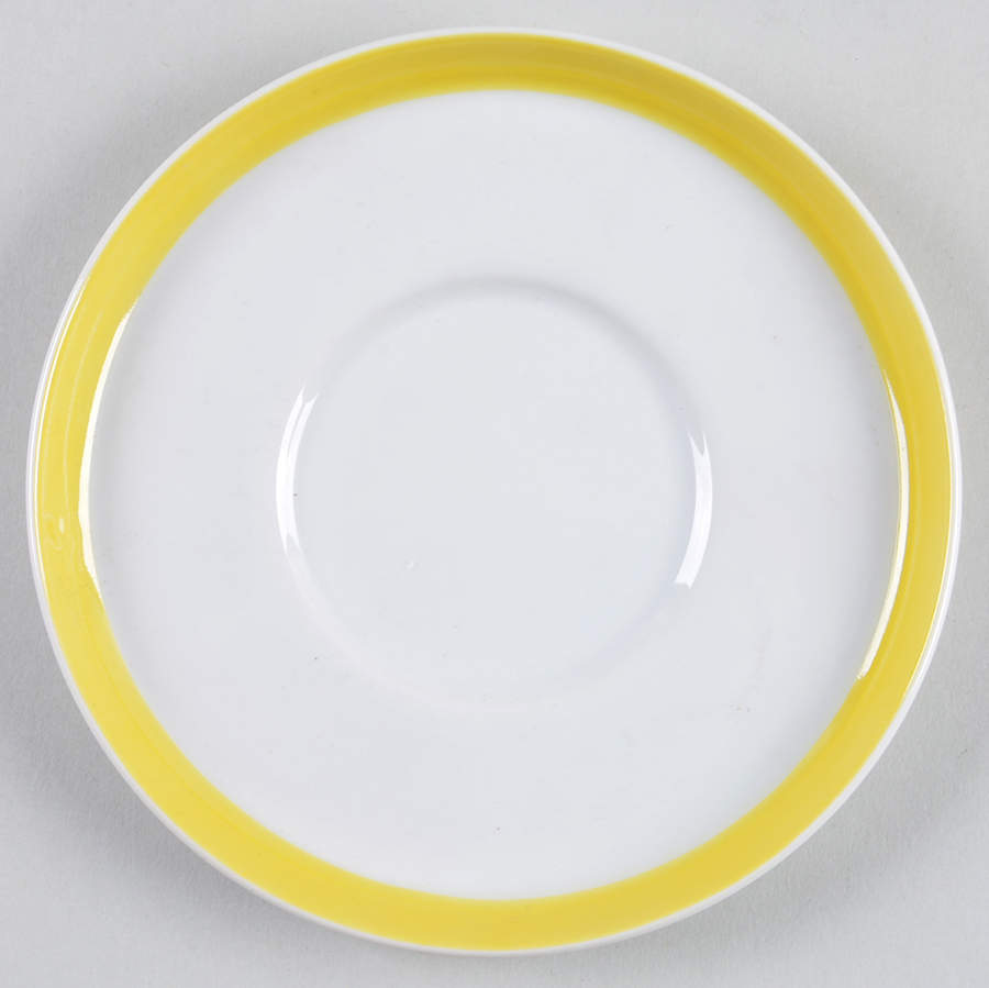 Papillon (White Butterfly on Yellow) Saucer for Irish Coffee Cup by Fitz & Floyd-1