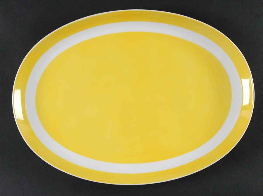 Papillon (White Butterfly on Yellow) 16" Oval Serving Platter by Fitz & Floyd-1