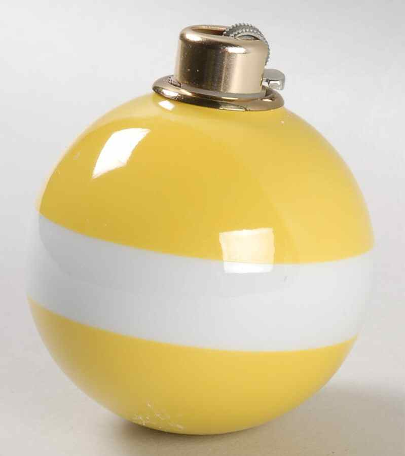 Papillon (White Butterfly on Yellow) Cigarette Lighter by Fitz & Floyd-1