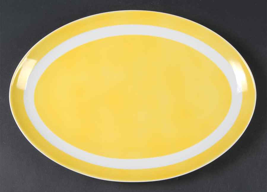 Papillon (White Butterfly on Yellow) 14" Oval Serving Platter by Fitz & Floyd-1