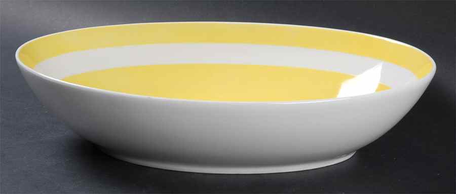 Papillon (White Butterfly on Yellow) 10" Oval Vegetable Bowl by Fitz & Floyd-1