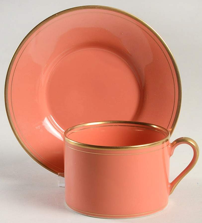 Pavillon Apricot Flat Cup & Saucer Set by Fitz & Floyd-1