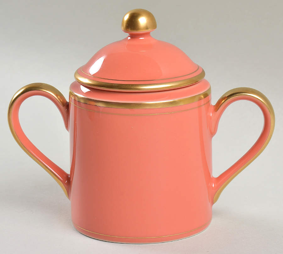 Pavillon Apricot Sugar Bowl & Lid by Fitz & Floyd-1