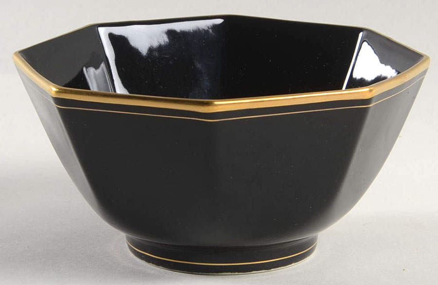 Pavillon Black 5" Octagonal Vegetable Bowl by Fitz & Floyd-1