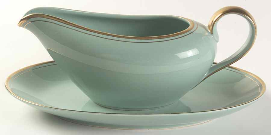 Pavillon Turquoise Gravy Boat & Underplate by Fitz & Floyd-1