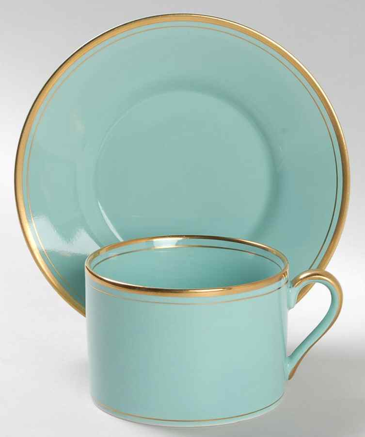 Pavillon Turquoise Flat Cup & Saucer Set by Fitz & Floyd-1