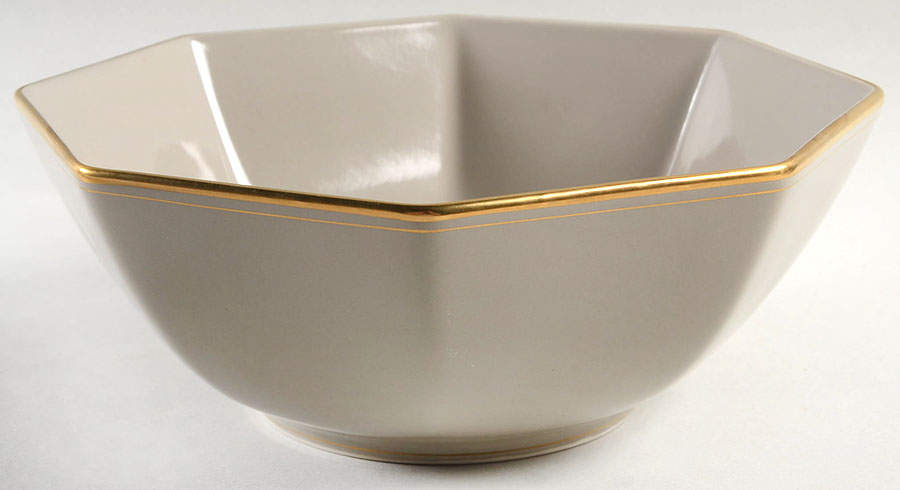 Pavillon Greige 9" Octagonal Vegetable Bowl by Fitz & Floyd-1