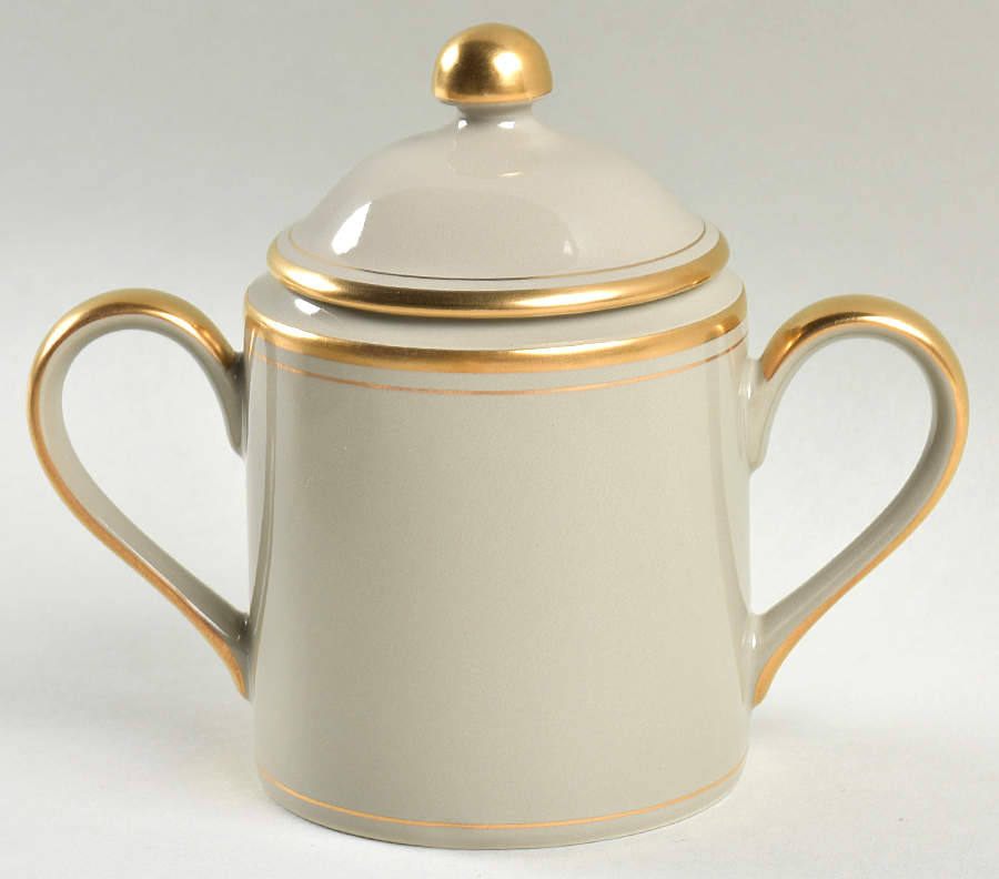 Pavillon Greige Sugar Bowl & Lid by Fitz & Floyd-1