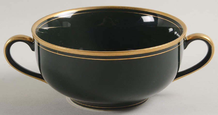 Pavillon Hunter Green Flat Cream Soup Bowl by Fitz & Floyd-1