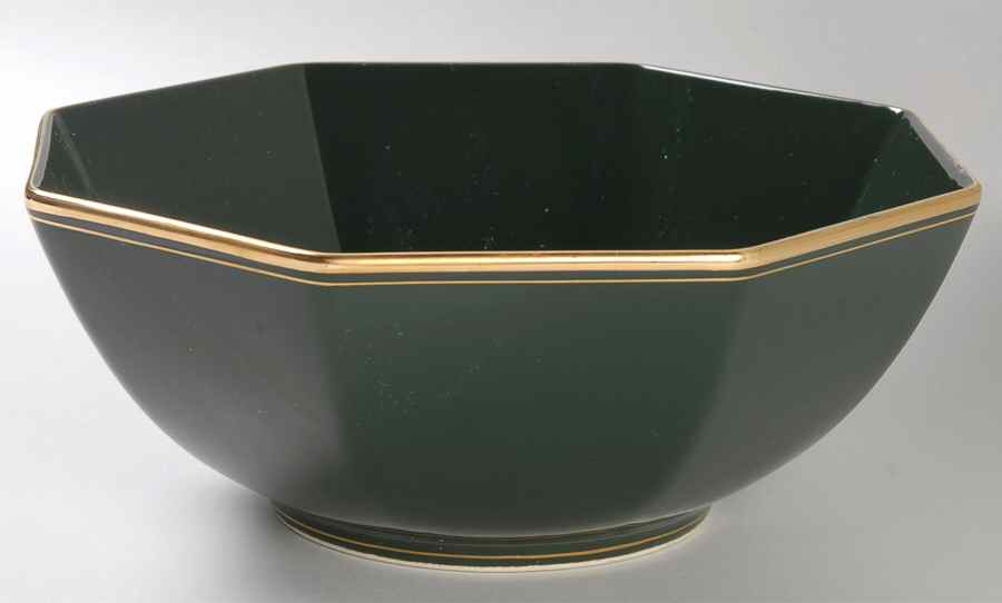 Pavillon Hunter Green 8" Octagonal Vegetable Bowl by Fitz & Floyd-1